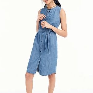 New J Crew sleeveless chambray shirtdress